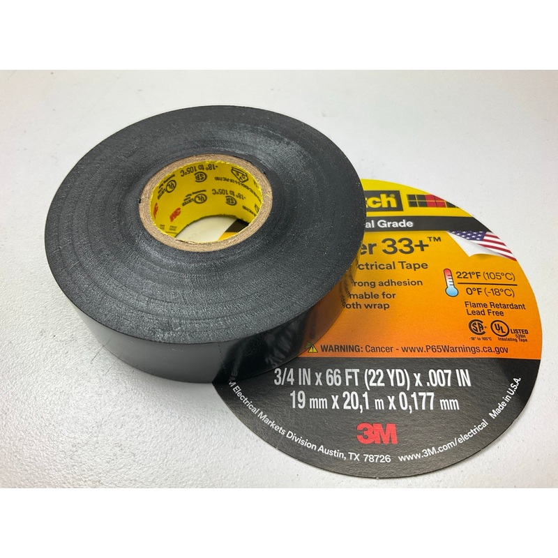 3M 06132 Scotch Vinyl Electrical Tape 3/4 Inch By 66 Foot Black (19 Mm X 20,1 M)