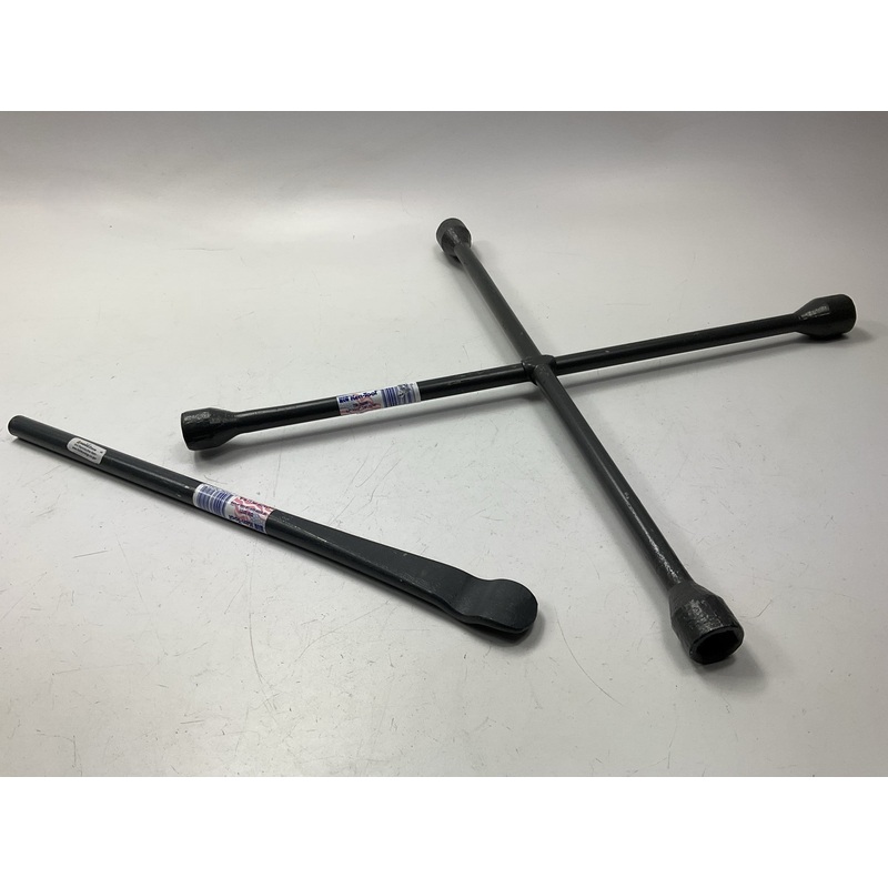 4-Way Wheel Lug Nut Wrench Tool & 18'' Drop-Center Tire / Demount Spoon