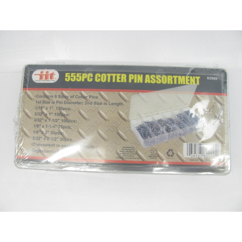 555 PIECES - IIT 82900 For Cotter Pin Assortment With Storage Box
