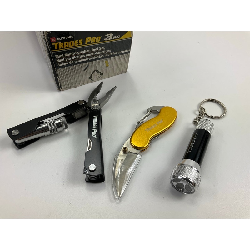 Alltrade 837214 Multi-Function Plier Tool & Flashlight Set, Great Dad Gift Item