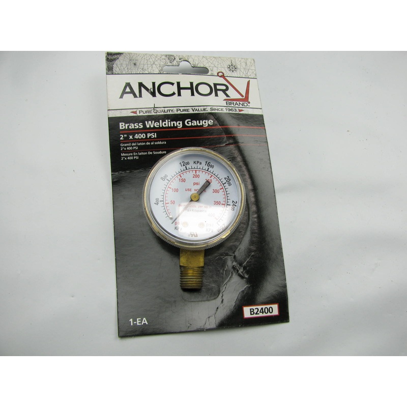 Anchor B2400 Brass Welding Gauge (replacement) 2-INCH X 400 PSI