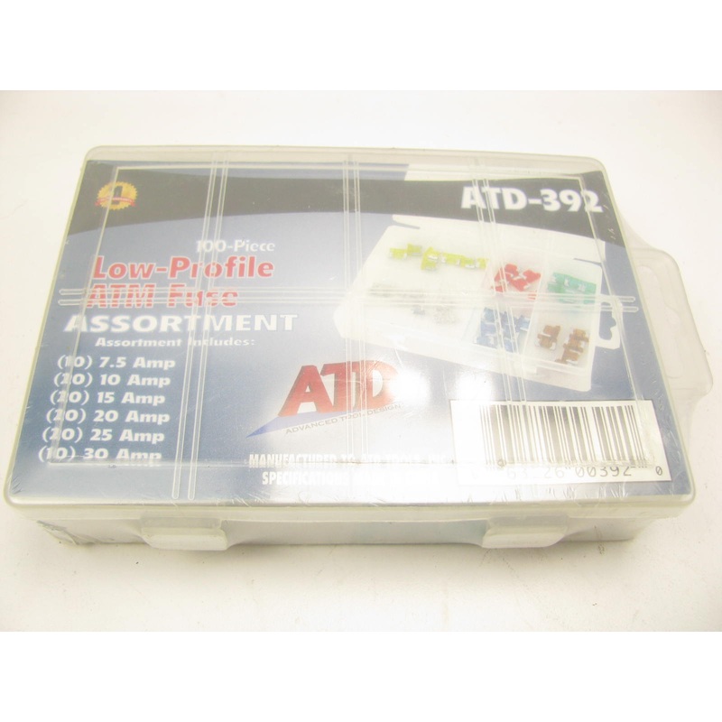 ATD ATD-392 100 Piece Low-Profile ATM Fuse Assortment 7.5 10 15 20 25 30 AMPS