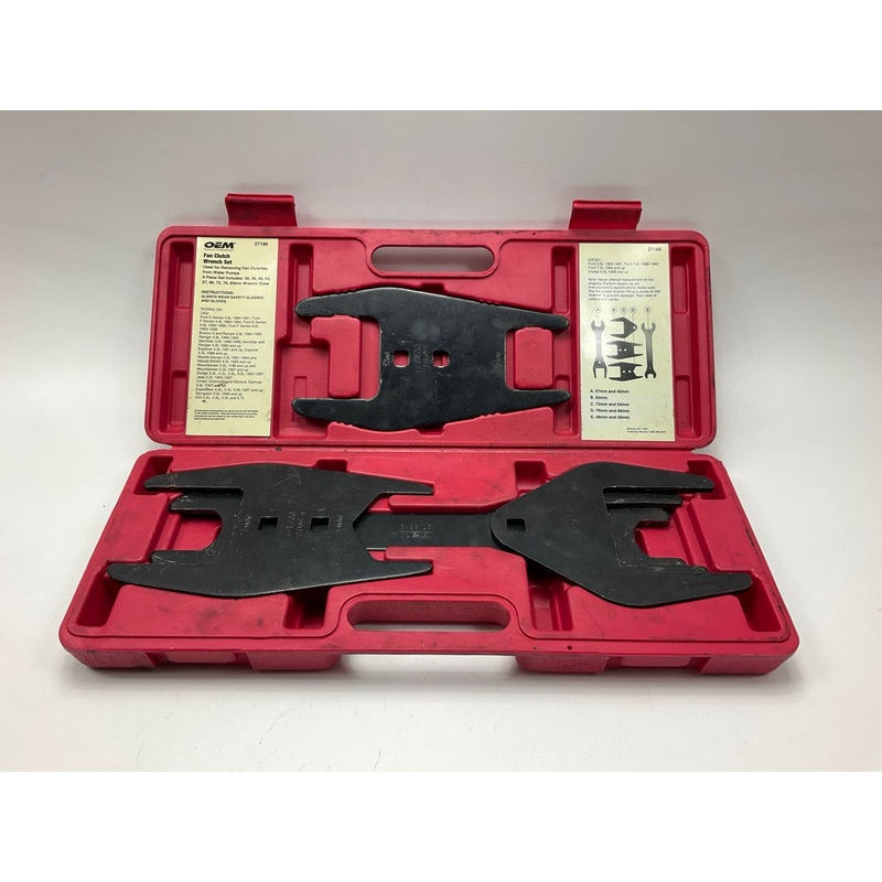 USED #26 OEM Tools 27186 9 Size Fan Clutch Wrench Set Remove From Water Pump