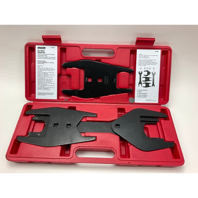 USED #27 OEM Tools 27186 9 Size Fan Clutch Wrench Set Remove From Water Pump