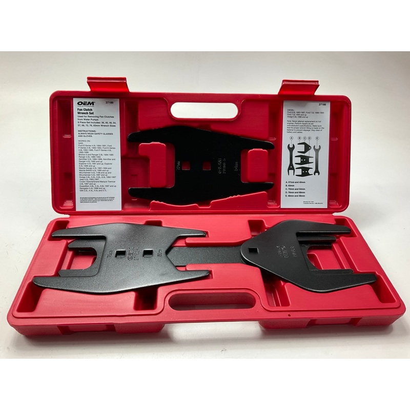 USED #29 OEM Tools 27186 9 Size Fan Clutch Wrench Set Remove From Water Pump