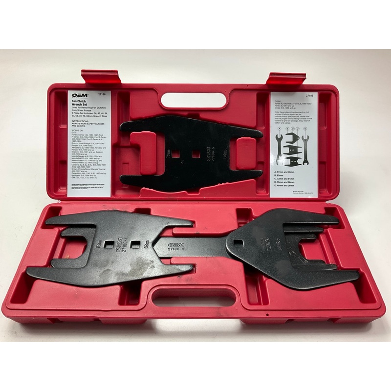 USED #30 OEM Tools 27186 9 Size Fan Clutch Wrench Set Remove From Water Pump
