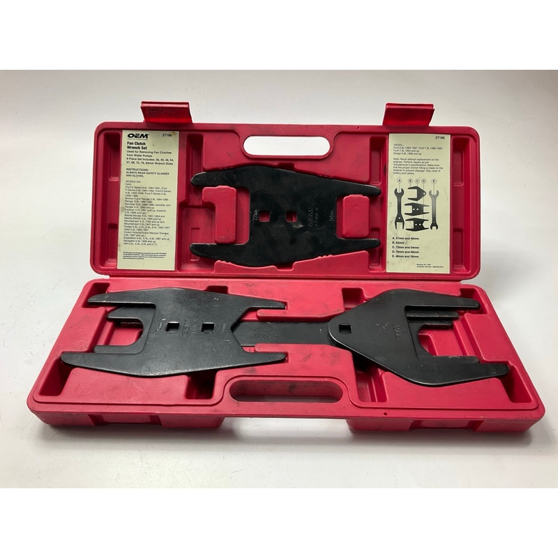 USED #31 OEM Tools 27186 9 Size Fan Clutch Wrench Set Remove From Water Pump