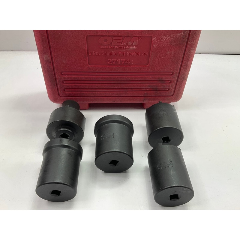 USED #13 OEM Tools 27174 1/2'' Drive 5-Piece Spindle Nut Locknut Axle Socket Set