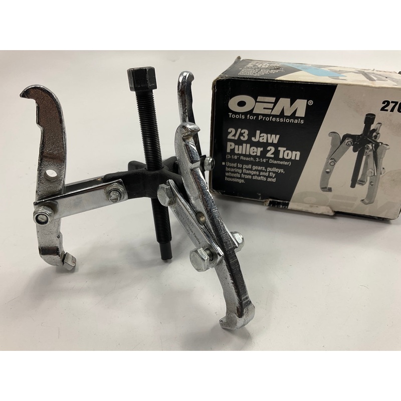 USED #15 - OEM Tools 27011 2-Ton Gear Pulley Puller, 2/3 Jaw, 3-1/4'' Spread