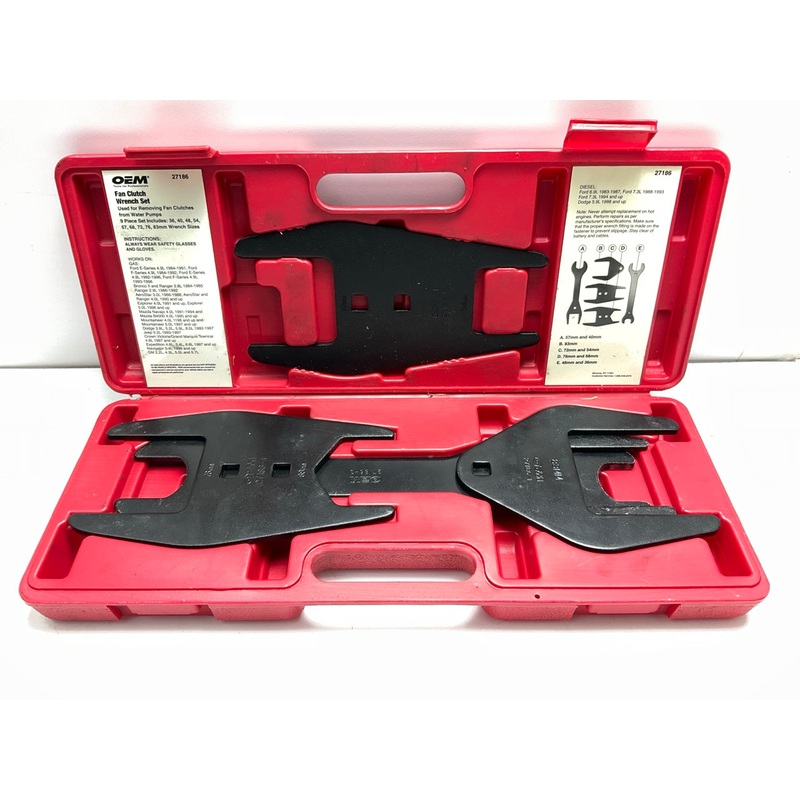 USED #16 OEM Tools 27186 9 Size Fan Clutch Wrench Set Remove From Water Pump