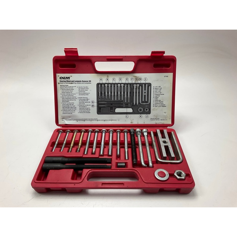 USED #17 - OEM TOOLS 27182 Steering Wheel Puller Set Removal Kit Lock Plate Tool