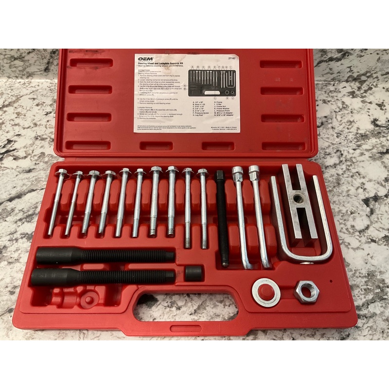 USED #2 - OEM TOOLS 27182 Steering Wheel Puller Set Removal Kit Lock Plate Tool