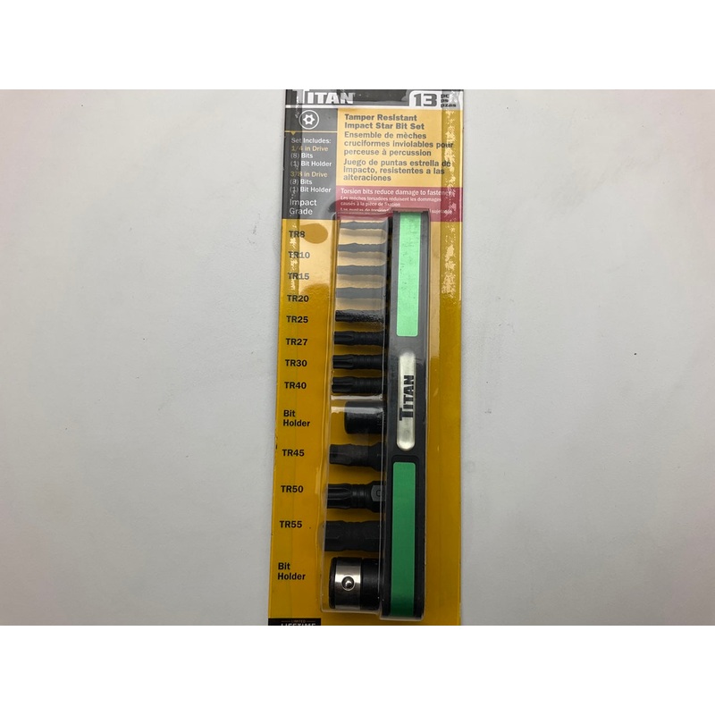 Titan 16039 SAE Torx Tamper-Resistant Insert Bit Set (13 Pieces)