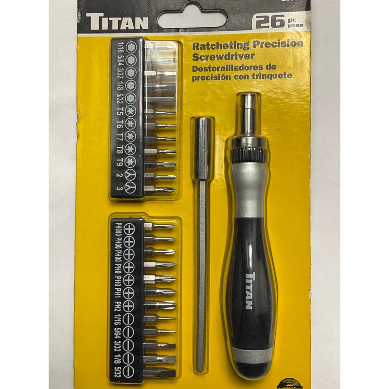 Titan 16092 26-piece Ratcheting Precision Multi-Bit Screwdriver Kit