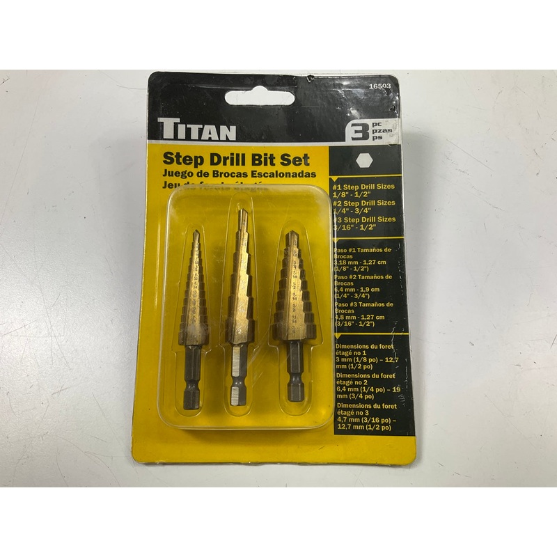 Titan 16503 3-piece Step Drill Bit Set