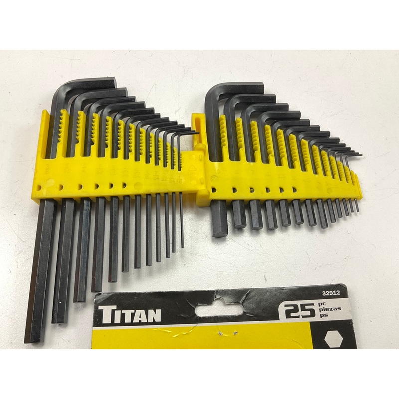 Titan 32912 25-Piece 1/16'' To 3/8'' And 1.27 To 10 Mm SAE/Metric Hex Key Set