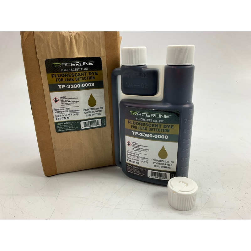 TRACERLINE TP-3380-0008 Fluorescent Leak Detection Dye, Yellow 404L29, 8 Oz