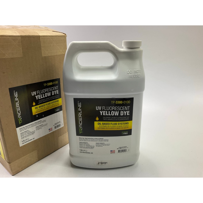 Tracerline TP-3380-0100 Oil Based Fluid UV Fluorescent Yellow Leak Detect Dye 1G
