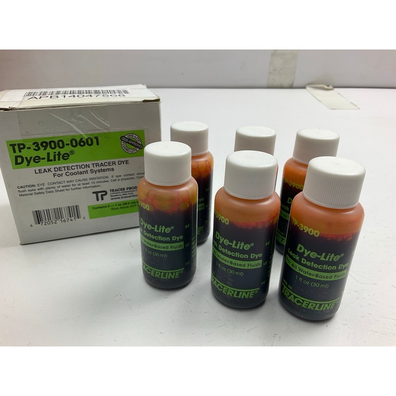 Tracerline TP-3900-0601 Coolant Leak Detection Dye - (6) 1 Oz (30 Ml) Bottles