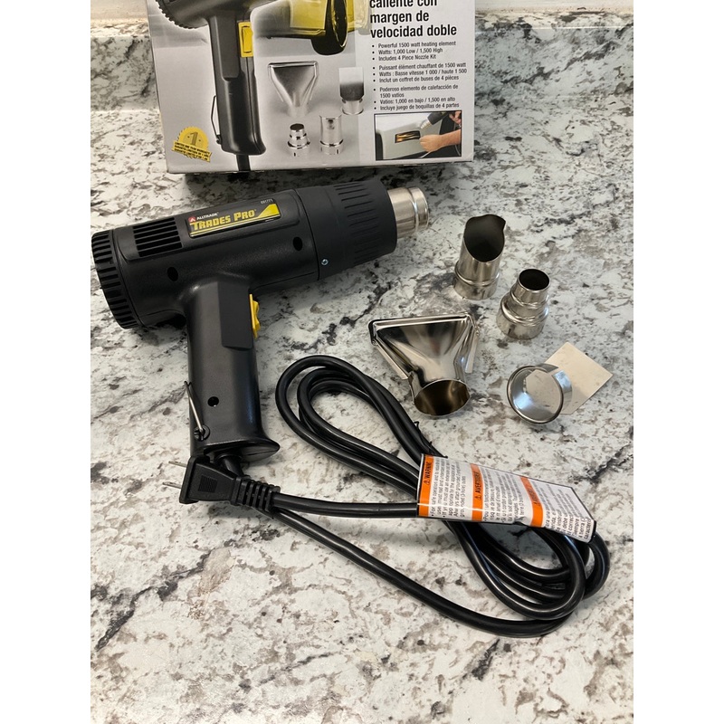 Tradespro 836717 1500 Watt Heat Gun Heatgun With 4 Nozzle Adapters