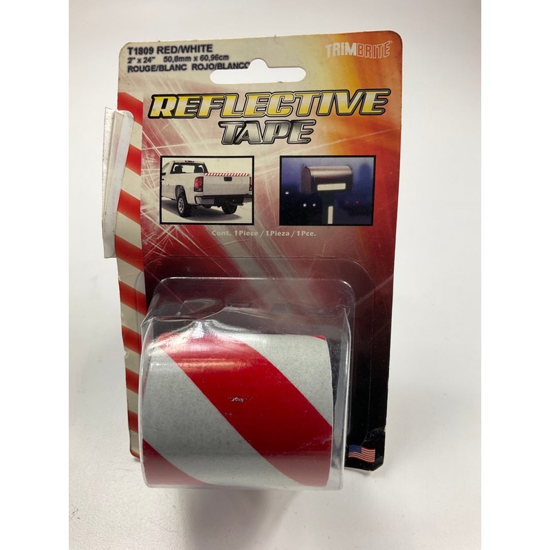 Trimbrite T1809 2'' X 24'' Self-adhesive Red / White Reflective Safety Tape