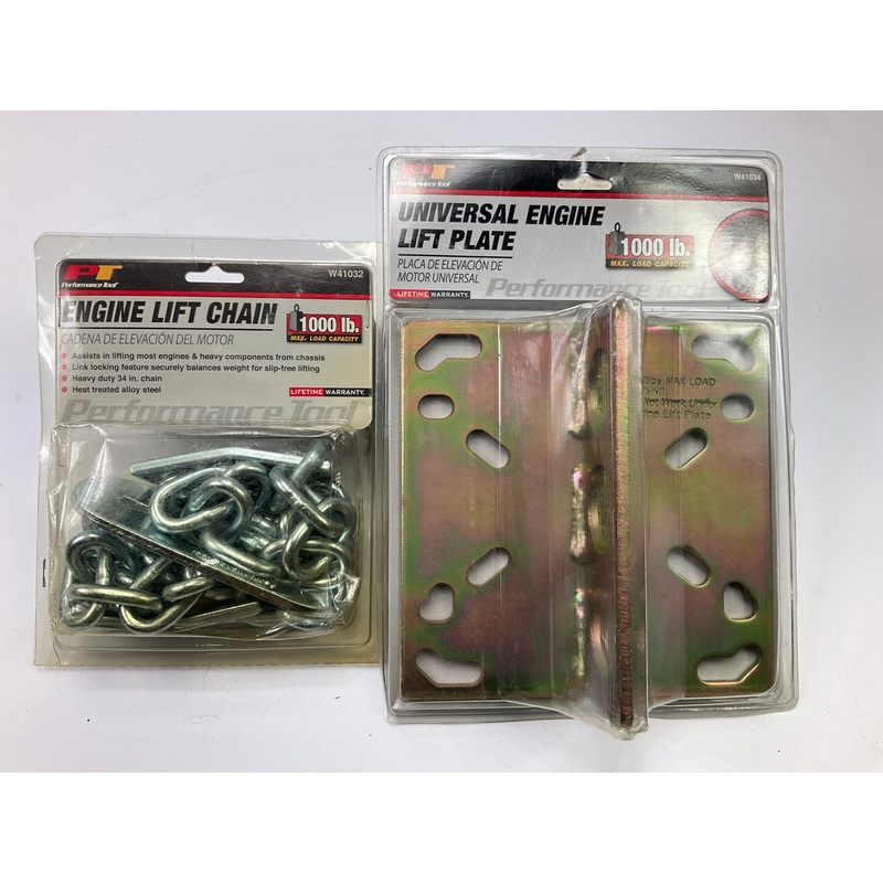 Universal Engine Lift Plate + 34'' Heavy Duty Lift Chain - 1,000 Lbs Max Capacity