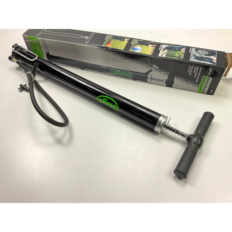 Slime 2060-A Hand Floor Bicycle Pump, Black, 21 In