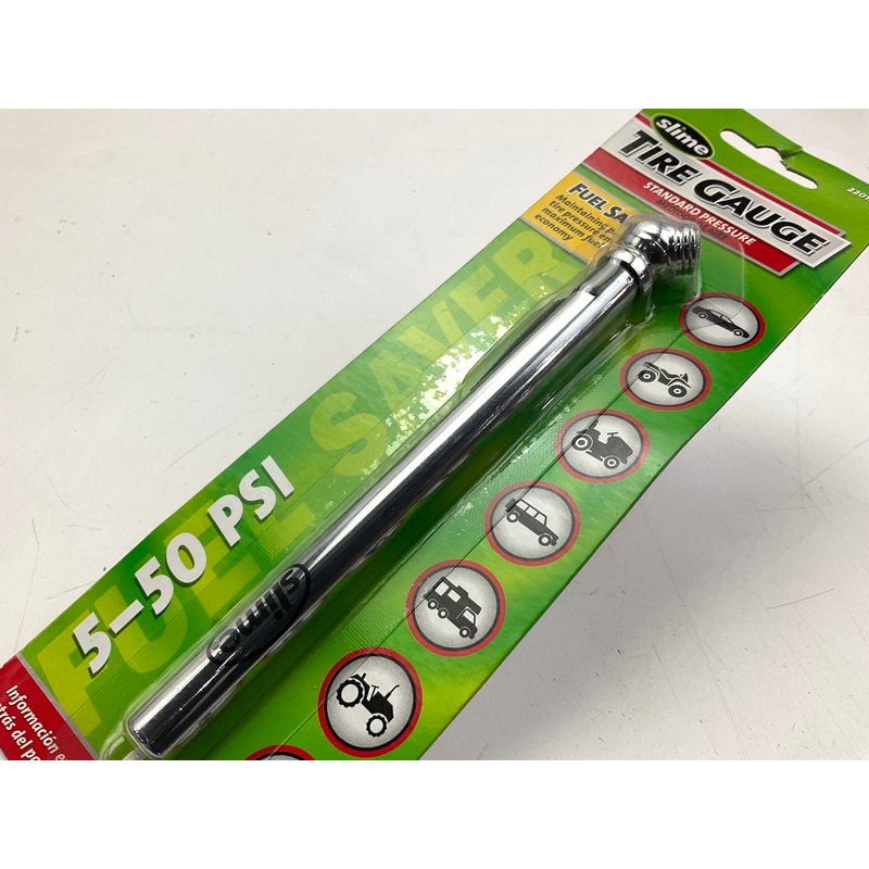 Slime 22012 Chrome Pencil Tire Gauge (5-50 PSI)