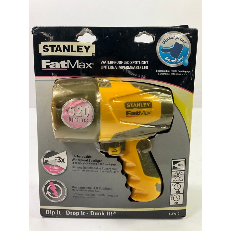 Stanley 520 Lumens Waterproof LED Hand-Held Portable Flashlight Spot Lamp Light