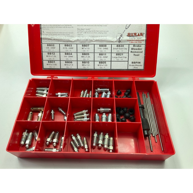 SUR-R BB007 77 Piece Brake Bleeder Removal Tool Kit