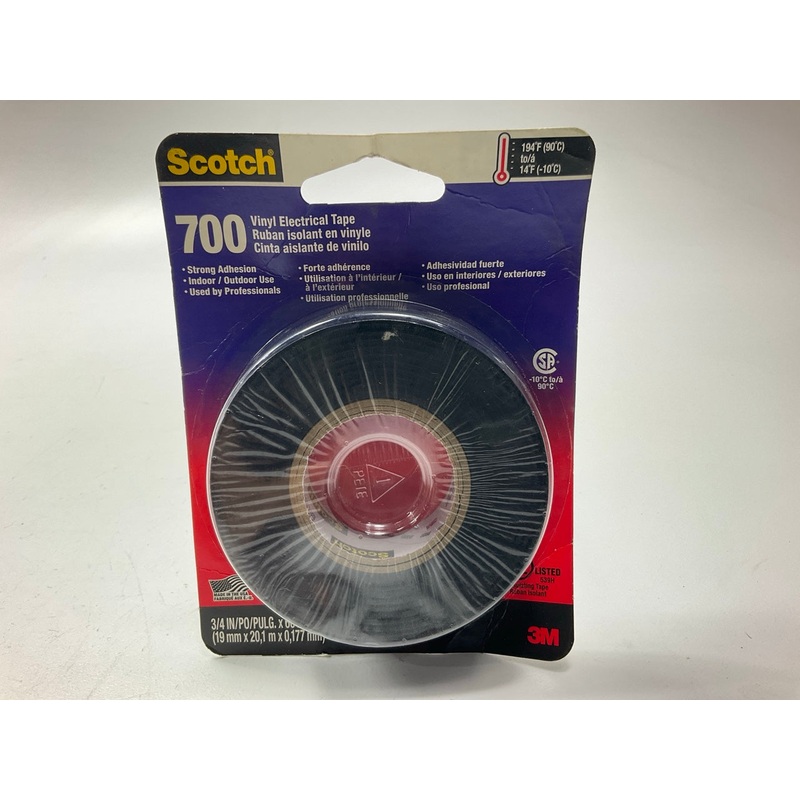 1 Roll - 3M 03429NA Scotch 700 Electrical Tape, 3/4-in By 66-feet, Black