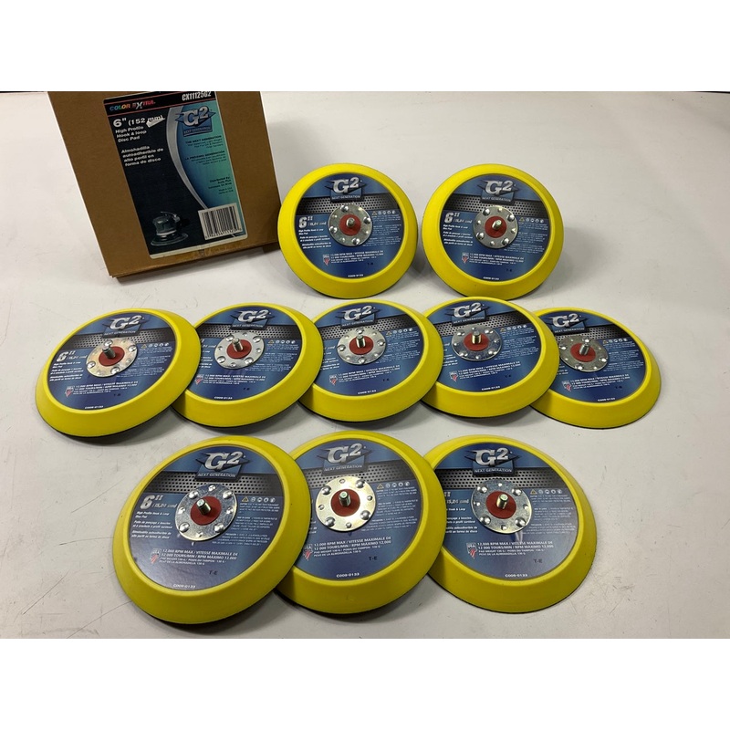 10 Color Extra 6'' High Profile Hook & Loop Sanding Disc Pads USA Made 12,000 RPM