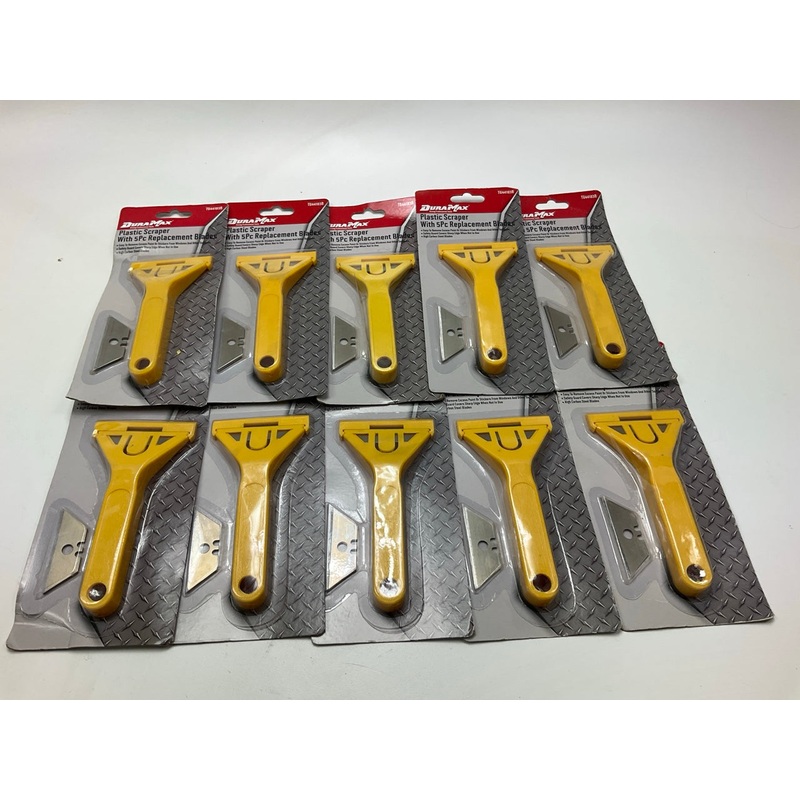 10 / PACK - Dura Max TU44103B Plastic Scrapers W/ 5 Blades