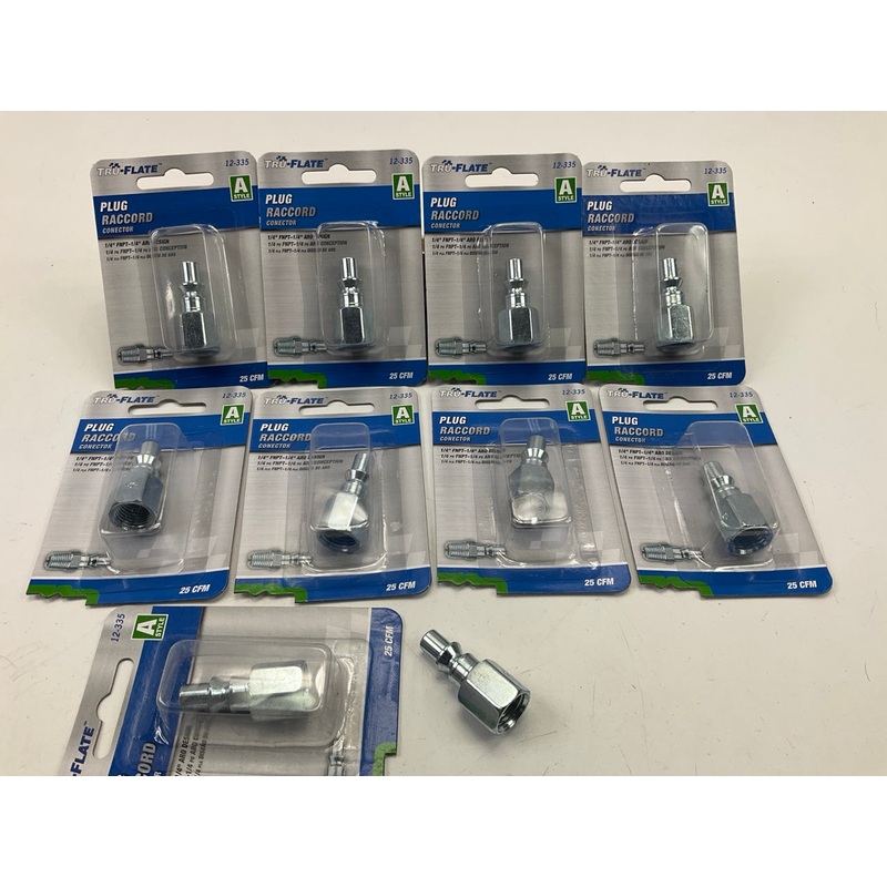 10 PACK - PLEWS 12-335 Tru-Flate Steel Plugs 1/4'' A Design X 1/4'' FNPT
