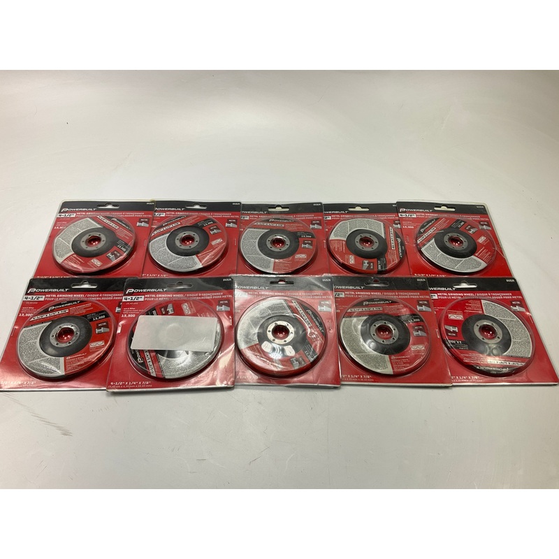 10 PACK - Powerbuilt 642634 4-1/2'' Metal Grinding Wheel Disc