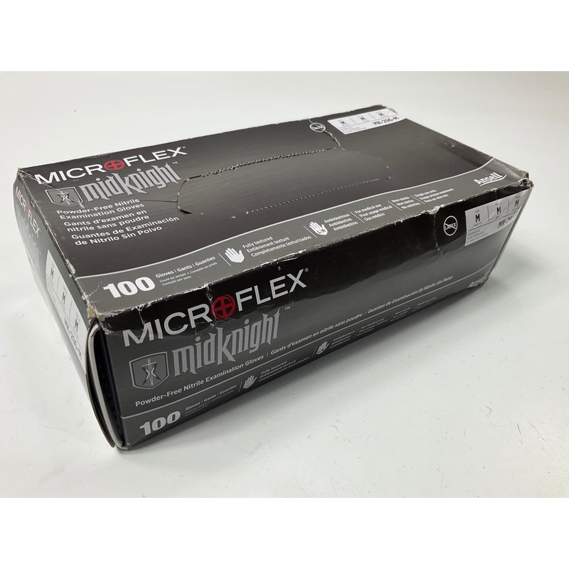 100 Pack Microflex MK-296-M Disposable Gloves, Nitrile, MEDIUM, 4.7 Mil