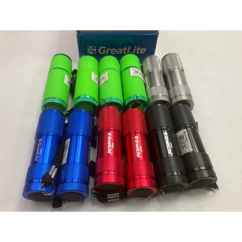 12 PACK - Greatlite 32844  9-LED Glow In The Dark Mini Flashlights