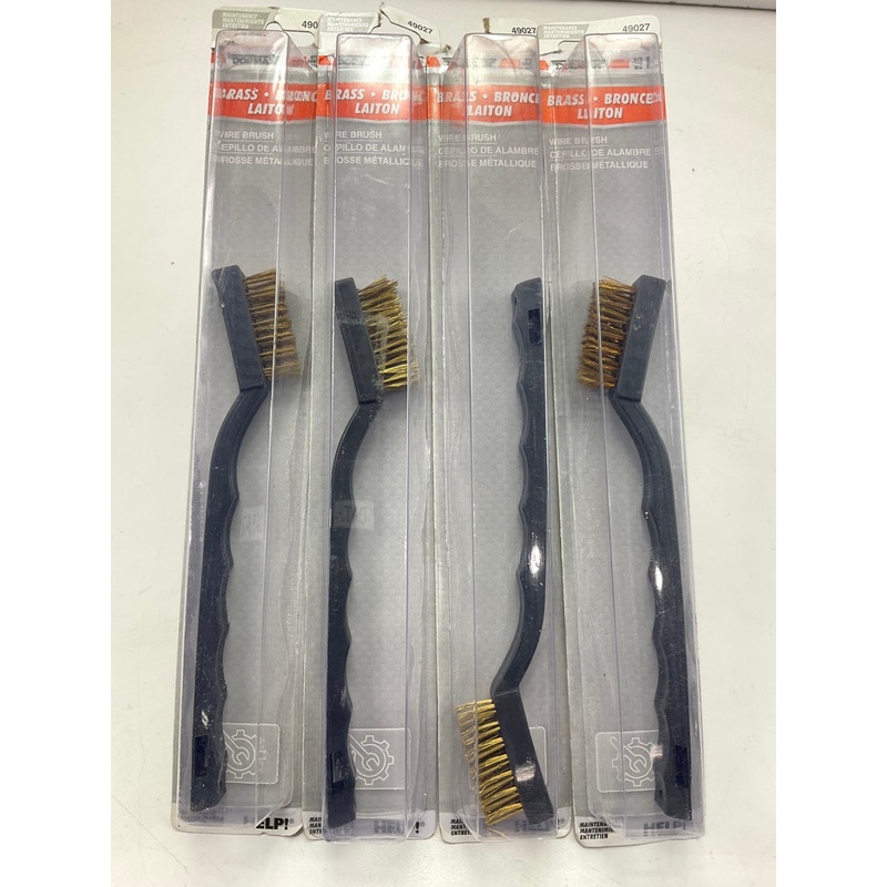 (4) Dorman 49027 Small Bristle Brass Wire Brush, 7-1/4'' Long