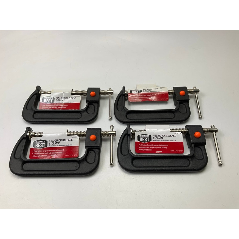 (4) Mechanics Best TRQRCC4 4'' Quick Release C-Clamp