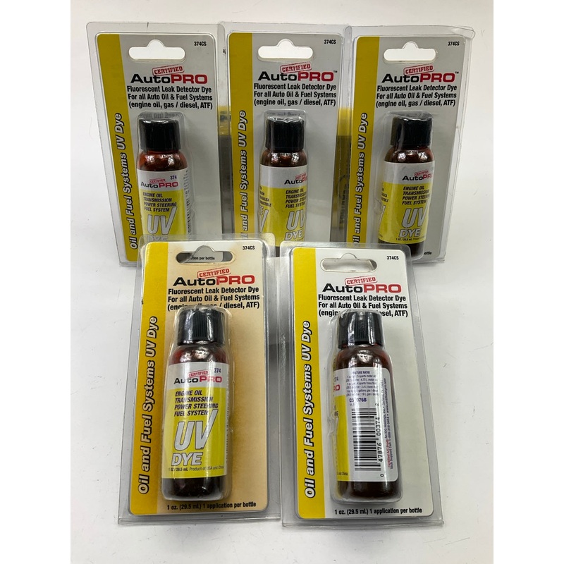 (5) AC Pro 374CS Oil And Fuel System UV Leak Detection Dye, 1 Oz Bottles