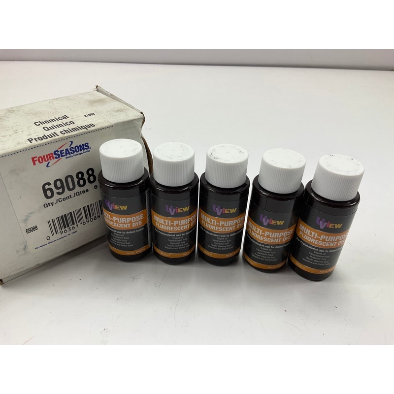 (5) Four Seasons 69088 Multi-purpose Leak Detection Fluorescent Dye Bottles, 1oz