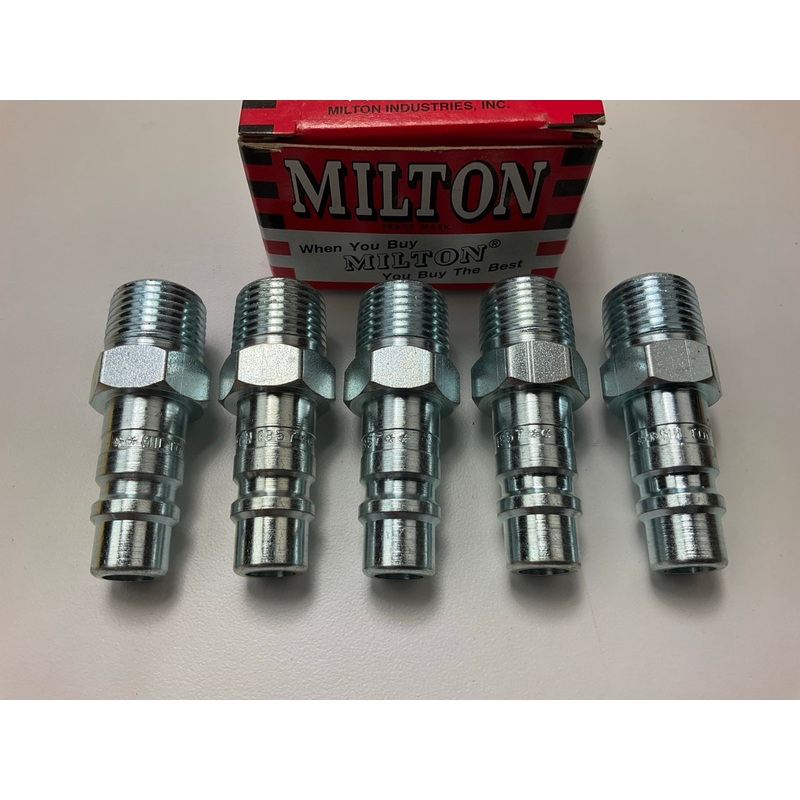 (5) Milton 1857 G Style Plug 1/2'' Male NPT 1/2'' Body Steel Quick Release