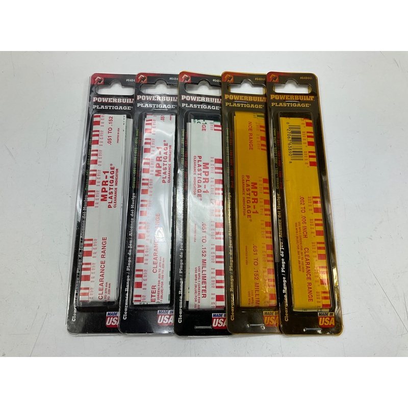(5) Powerbuilt 648441 Plastic Gauge For Checking Engine Bearing Clearances