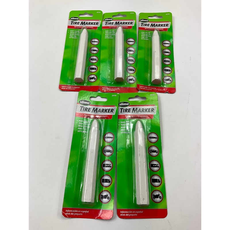 (5) Slime 20179 Slime 20179 White Tire Marker