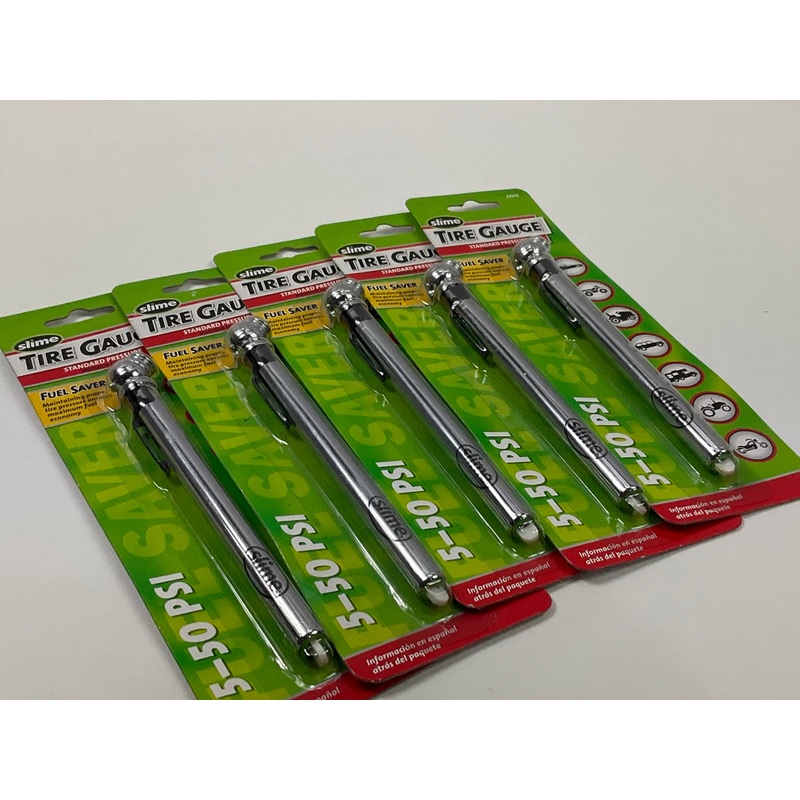 (5) Slime 22012 Chrome Pencil Tire Gauge (5-50 PSI)