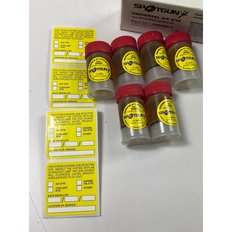 (6) CPS 399006 Spotgun A/C Dye ''Single Shot'' Cartridges - Leak Detection Dye