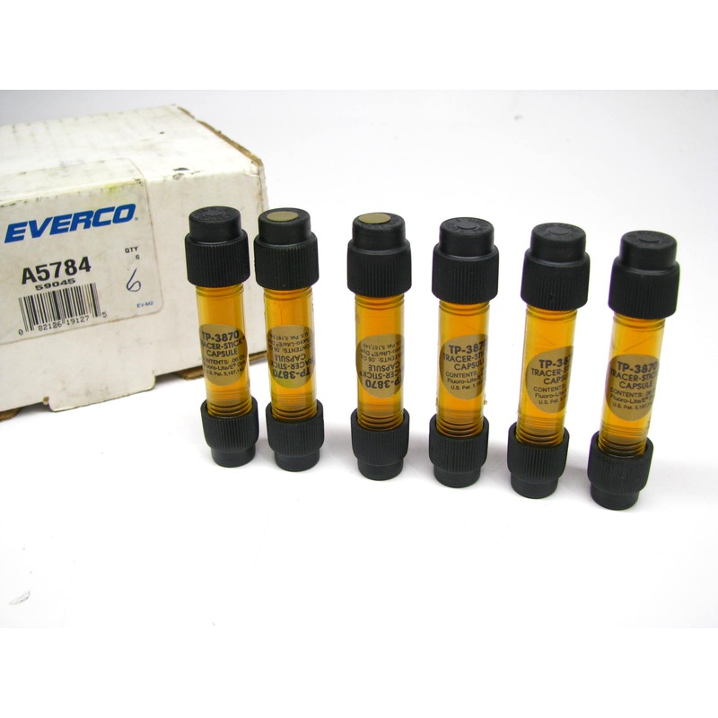 (6) Everco A5784 134 Ester Fluorescent A/C Leak Detect Dye Glo-Stick Capsules