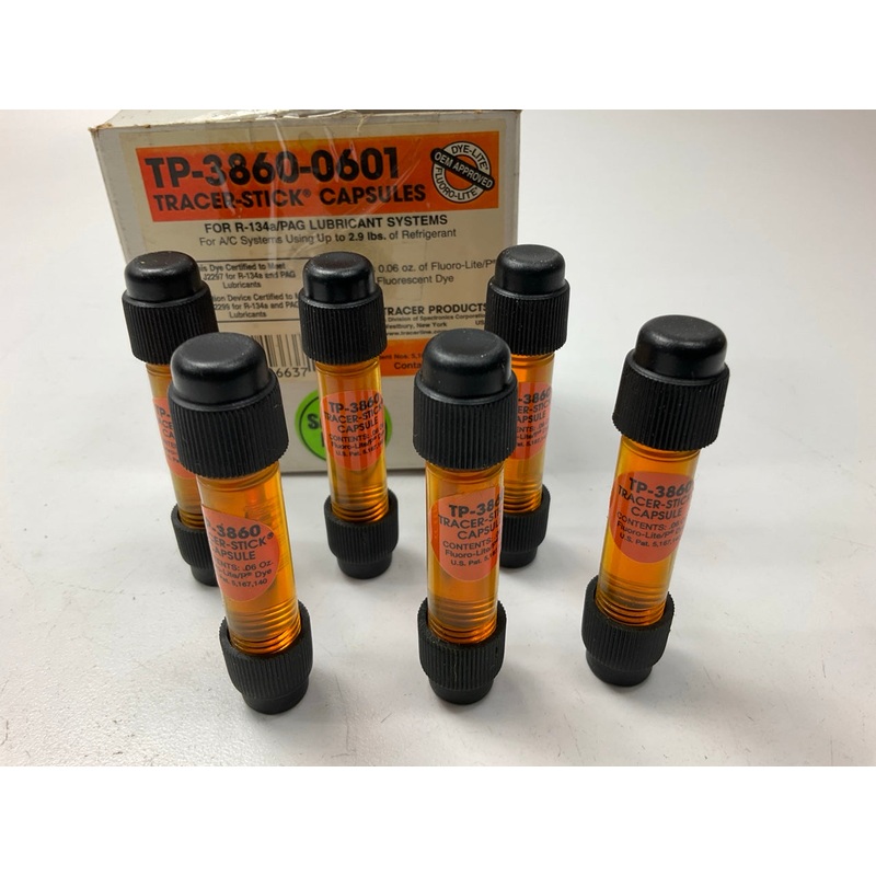 (6) Tracer TP-3860-0601 Leak Detect Dye Capsules For 134a/PAG Lubricant Systems