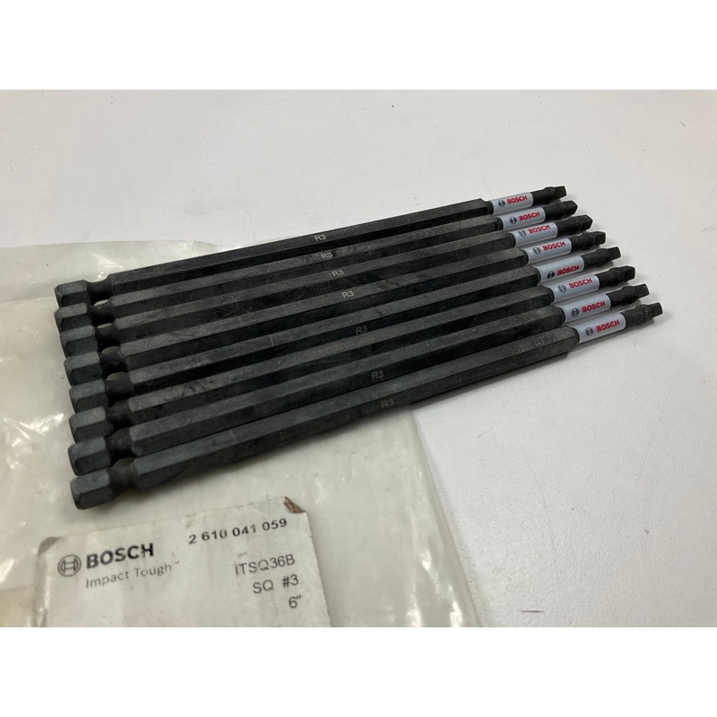 (8) Bosch 2610041059 Genuine Impact Tough 6'' Square #3 Power Bit