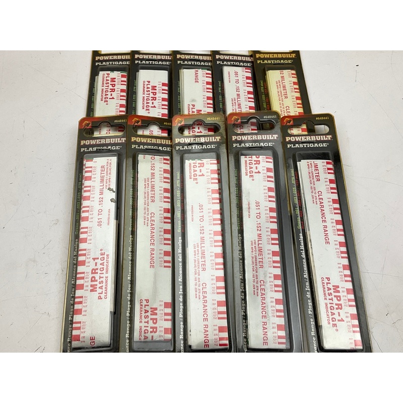 (10) Powerbuilt 648441 Engine Bearing Clearance Plastigauge Tool - .001-.006''